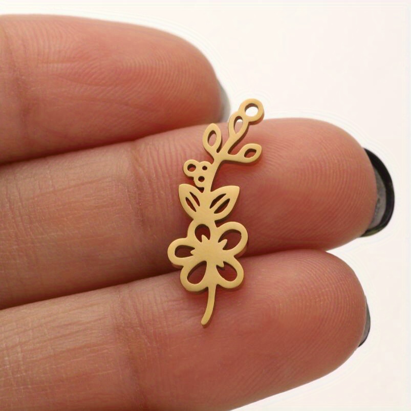 No Fade Stainless Steel Flower Charms for Jewelry Making Supplies Rose Lotus Sunflower Pendants