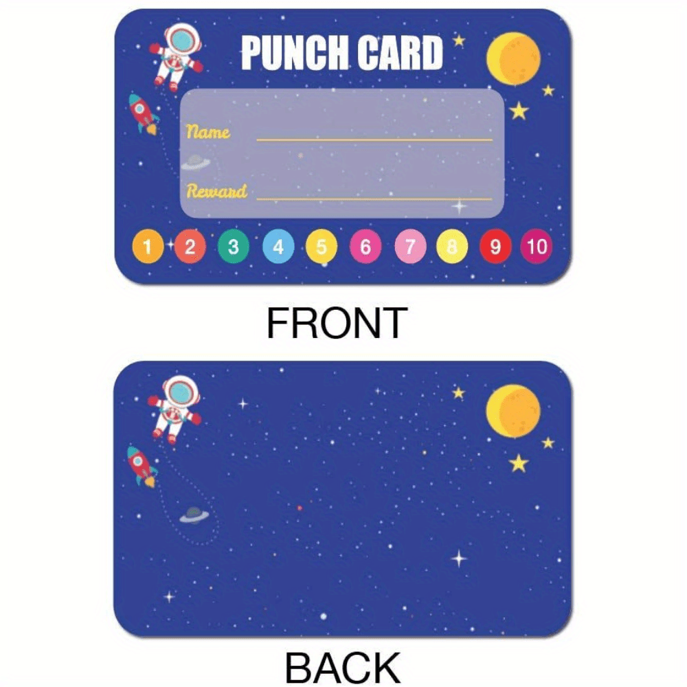 10-50pcs Reward Punch Cards Behavior Incentive for Kids Students School  Teachers Home Classroom Motivation Children's