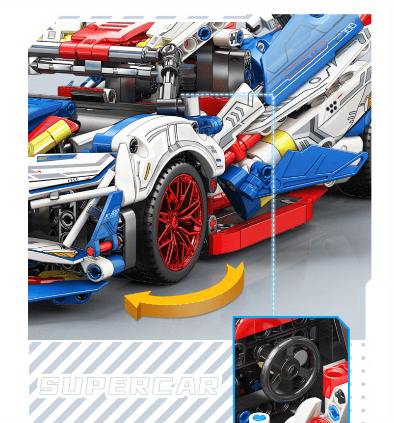 Classic Mecha Racing Car Assembled Building Blocks Model Technology