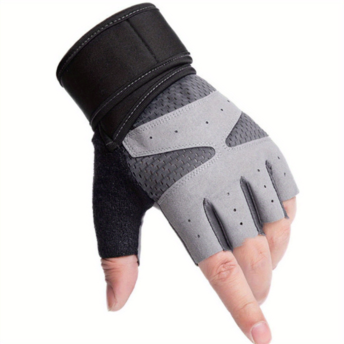 Breathable Unisex Half finger Fitness Gloves Extended Wrist - Temu