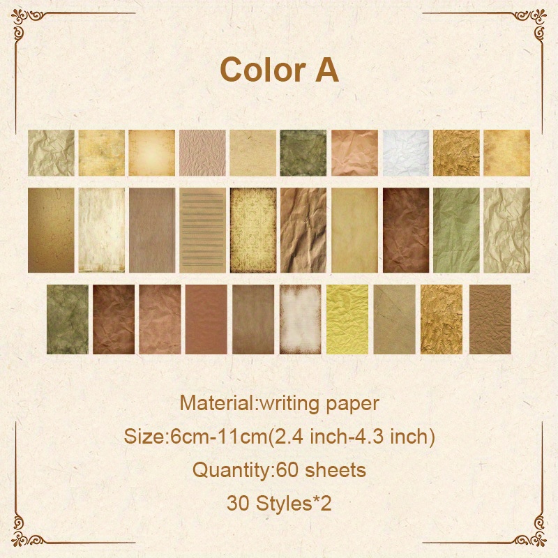 60 Sheets Vintage Scrapbook Paper - Antique Journal Supplies