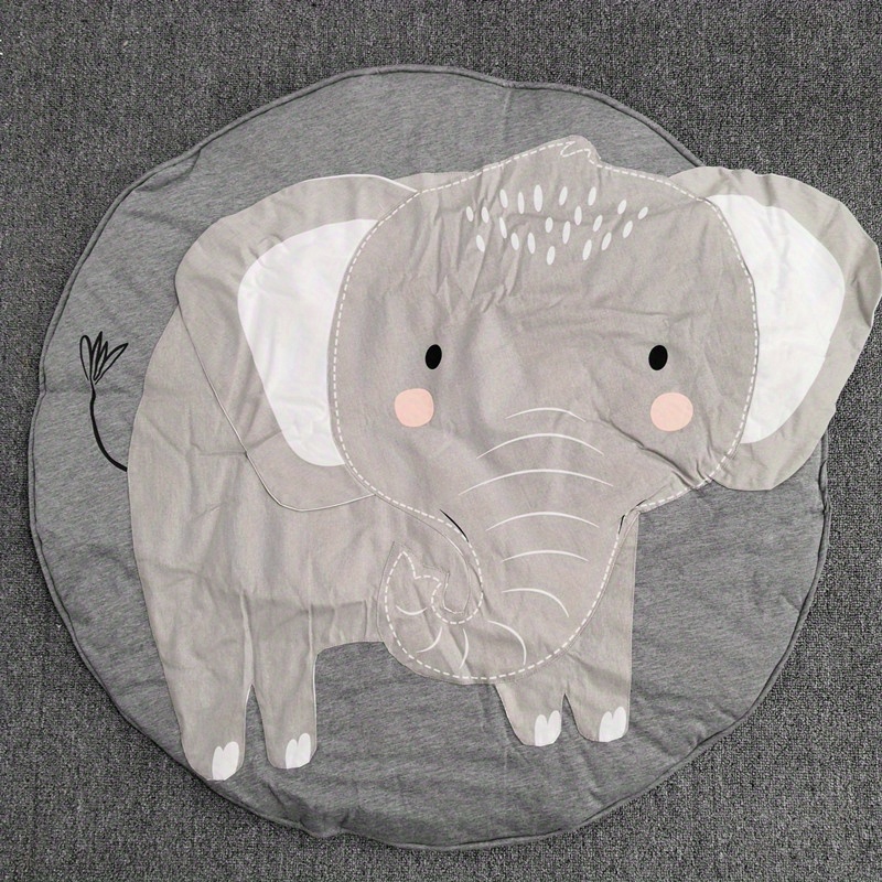 three dimensional animal round crawling mat baby crawling mat cotton thickened baby play mat childrens room decoration game house props removable liner with zipper vacuum packaging details 3