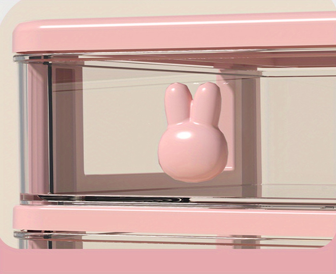 Multi Layers Rabbit Handle Storage Box, Cute Multifunctional