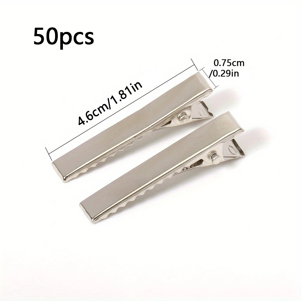 Image of Mingxuan 50pcs Metal Hair Clips For & Styling - Assorted Sizes (3cm/4cm/4.5cm/5.6cm/6.6cm/7.7cm) - Iron Craft Accessories, Hair Clips