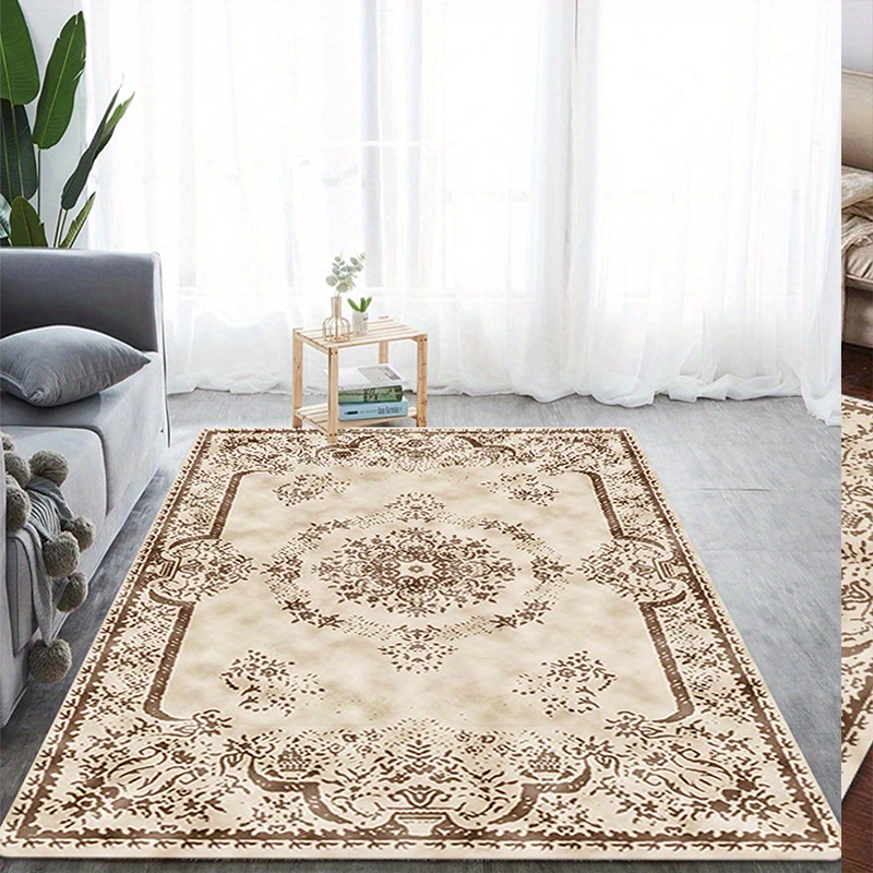 Popular Bohemian Vintage Print Sponge Carpet, Short Plush Quick