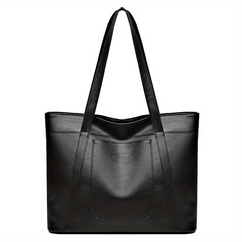 Black leather discount shopper bag uk