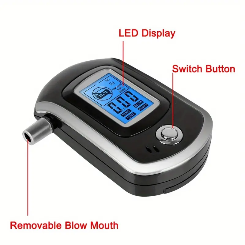 1pc mini police grade breathalyzer with lcd display at6000 alcohol tester get accurate results instantly details 5