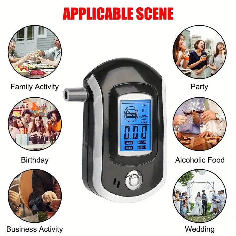 1pc mini police grade breathalyzer with lcd display at6000 alcohol tester get accurate results instantly details 1