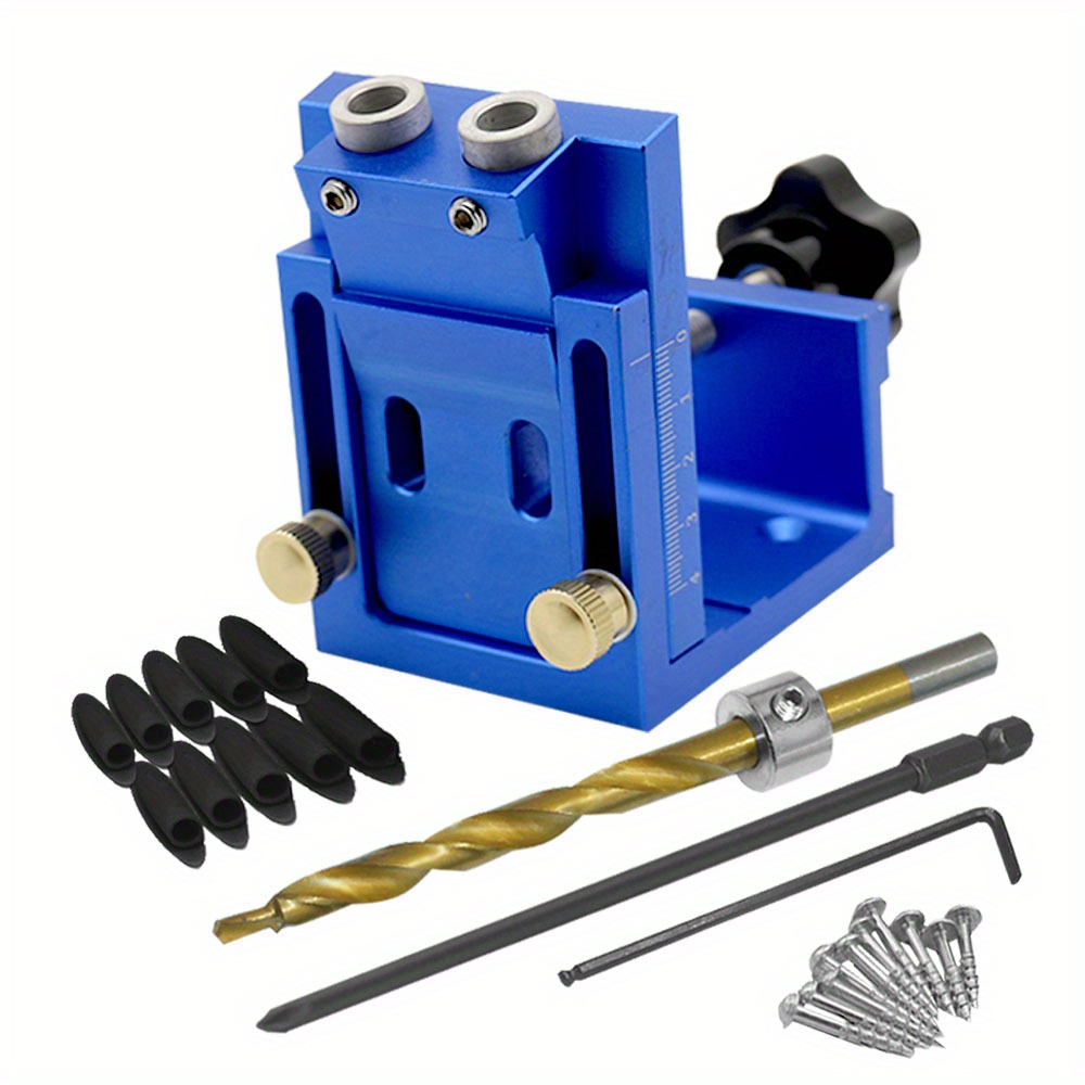 Drill Bit Set Pocket Hole Jig Kit Oblique Puncher Drilling Temu