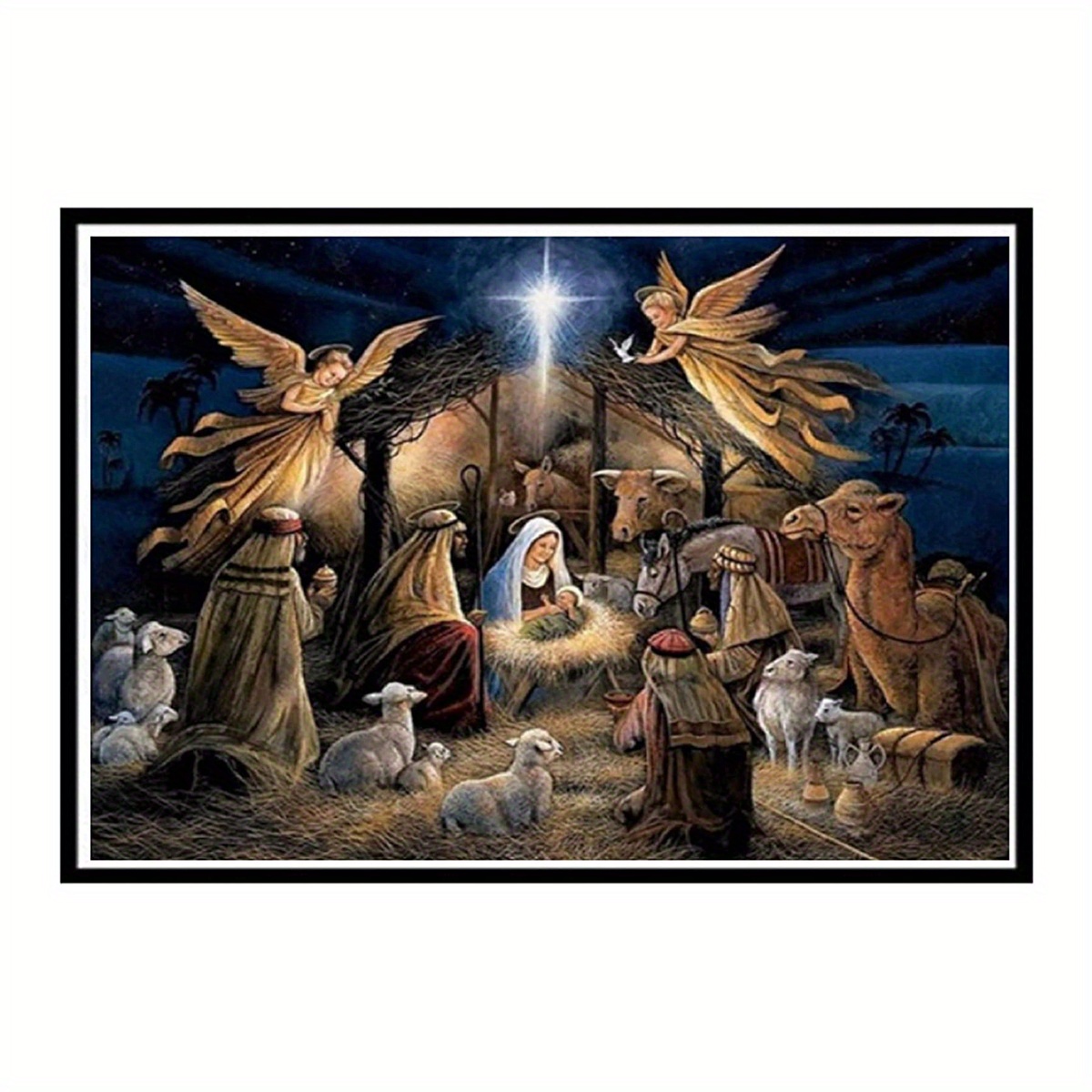 Bethlehem Scene Diamond Painting Rhinestones Mosaic Christmas Religious  Decor