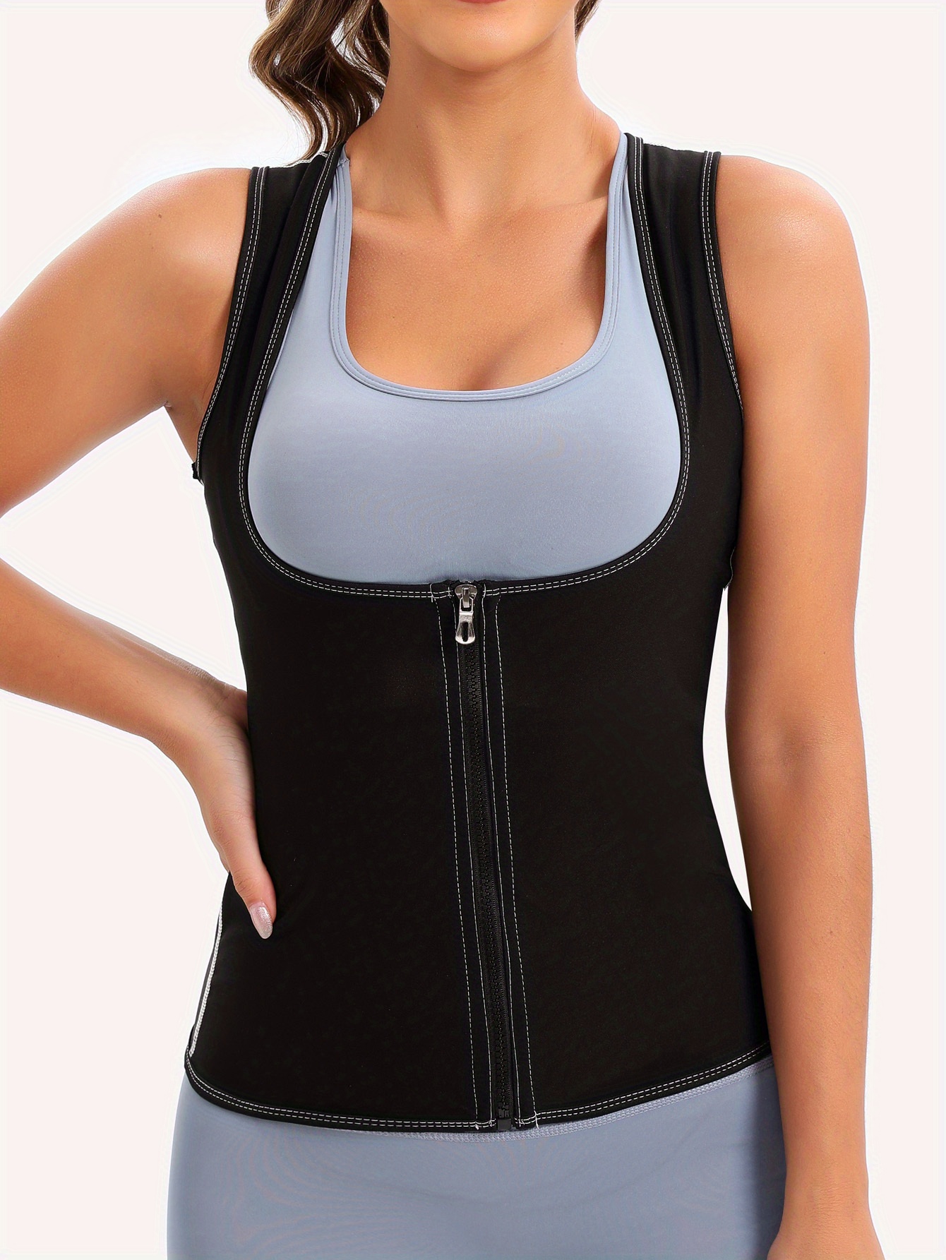 Sauna Suit For Women Sweat Shirt Breathable Waist Trainer Vest Gym