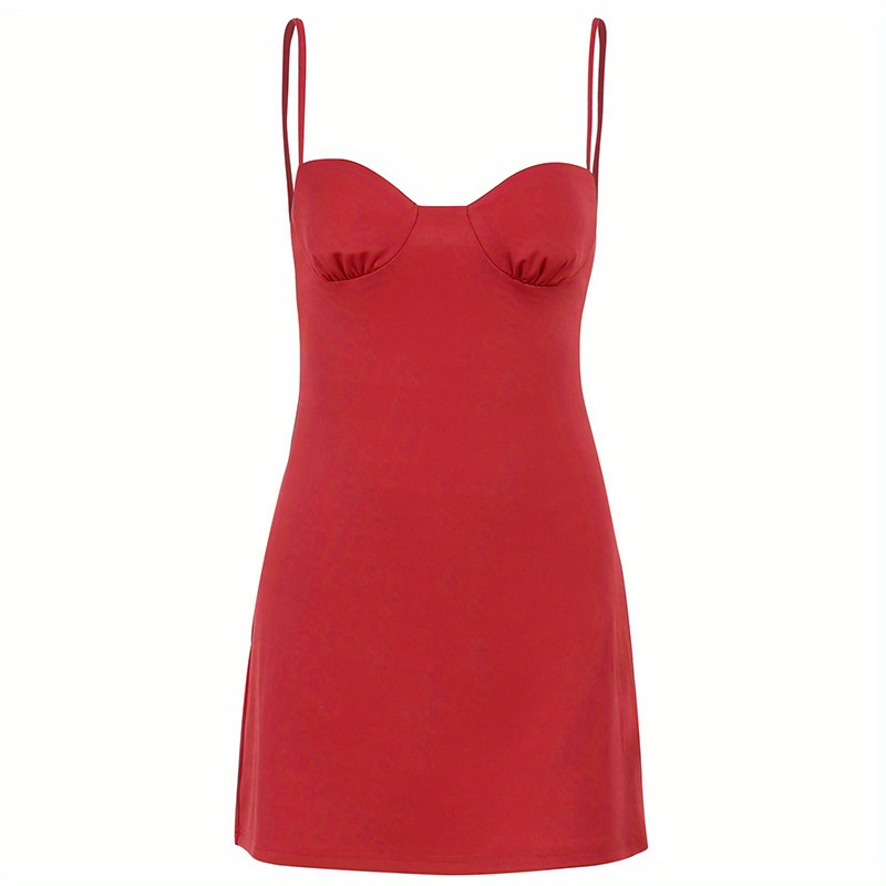 Gela Spaghetti Strap Camisole Dress - Red – Haute & Rebellious