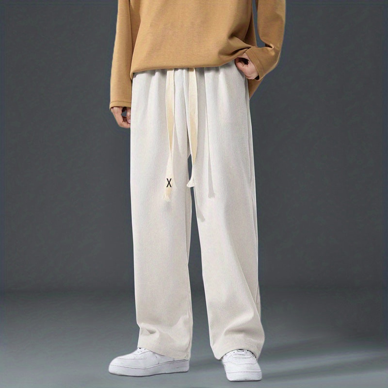 Pantalones de pana holgados para hombre, pantalón informal de