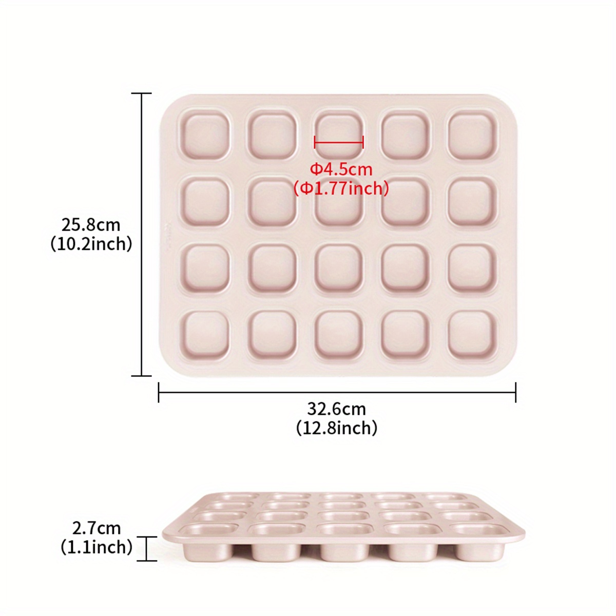 Non Stick Silicone Square Cavity Mould Tray Brownie Mold Cube