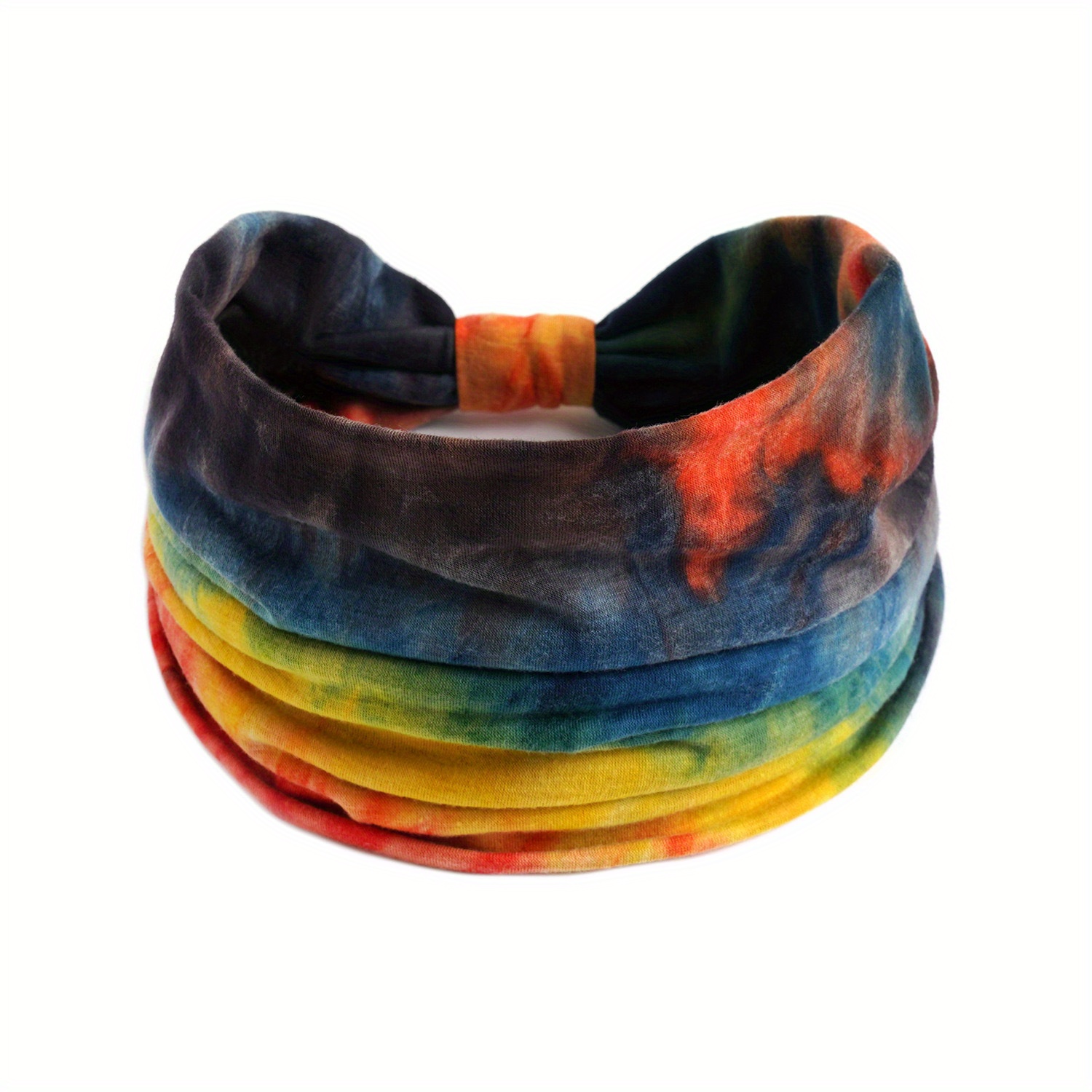 Gold Wrinkle Knotted Headband Set,Stretchy Non-Slip Hair Band,Wide
