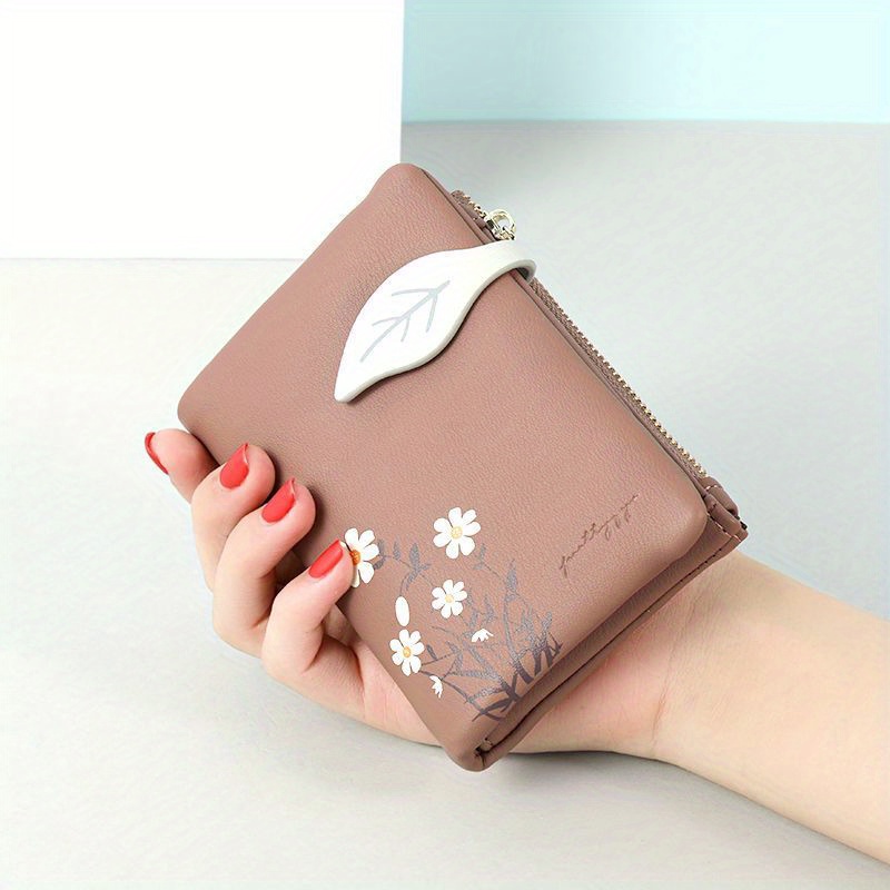 Flower Embroidery Short Wallet, Cute Bifold Coin Purse, Women's Multi Card  Slots Card Holder - Temu