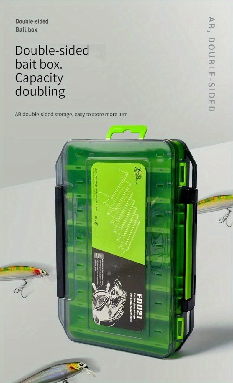 Double Sided Bait Box Organizer Fishing Tackle R2P2