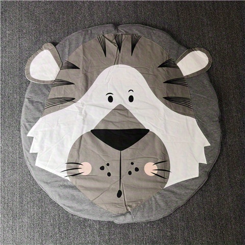 three dimensional animal round crawling mat baby crawling mat cotton thickened baby play mat childrens room decoration game house props removable liner with zipper vacuum packaging details 5