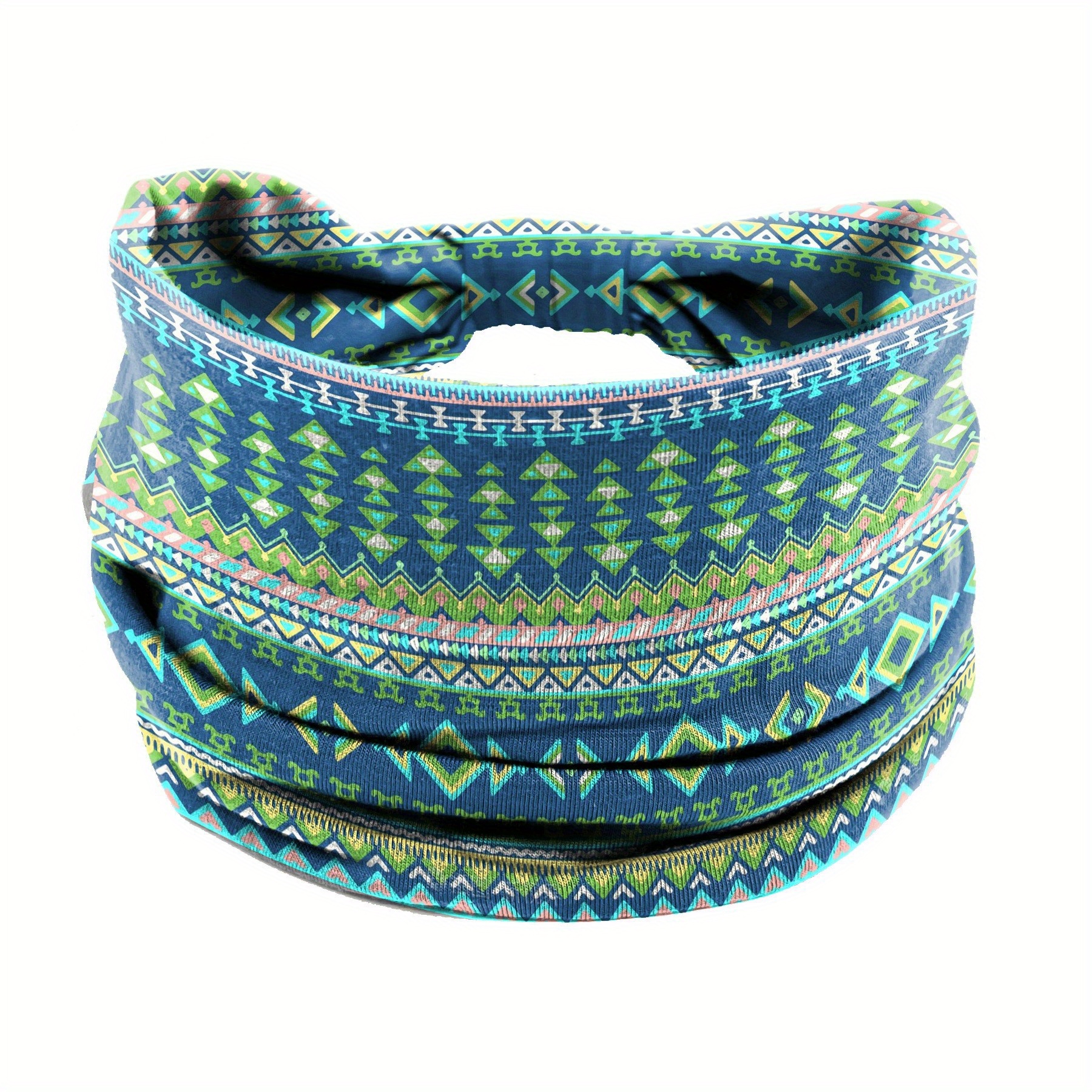 Geometric Print Boho Headband Elastic Hair Band Yoga Sport Head Wrap