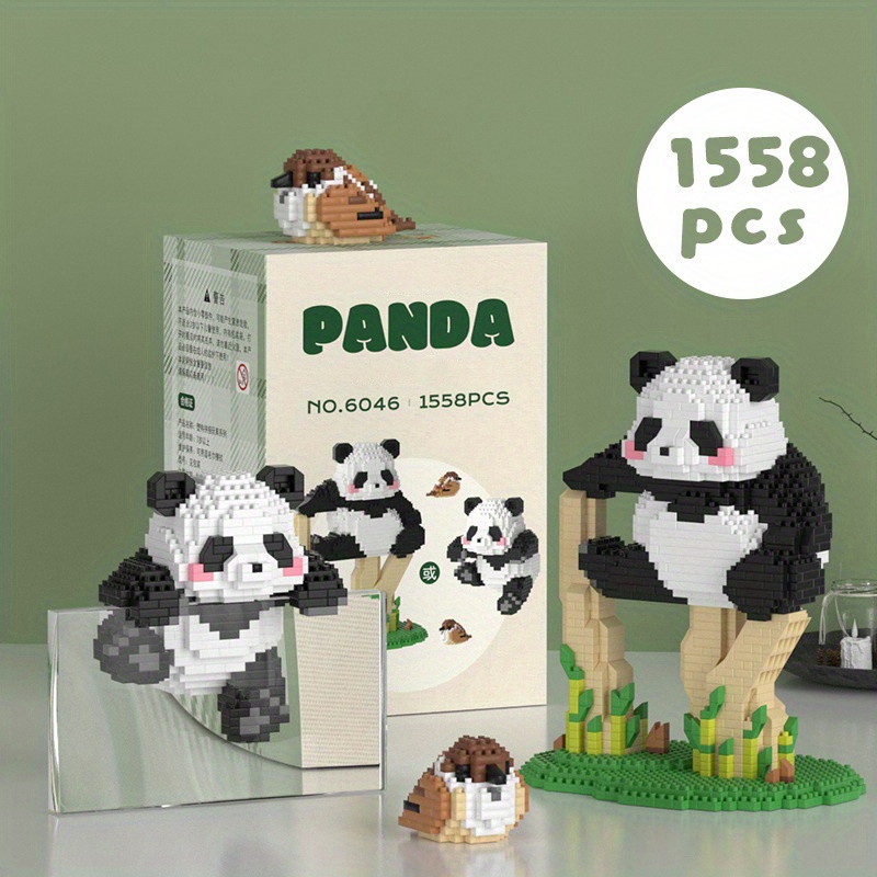 Cute Panda Building Blocks: Creative Series Assembled - Temu Czech Republic