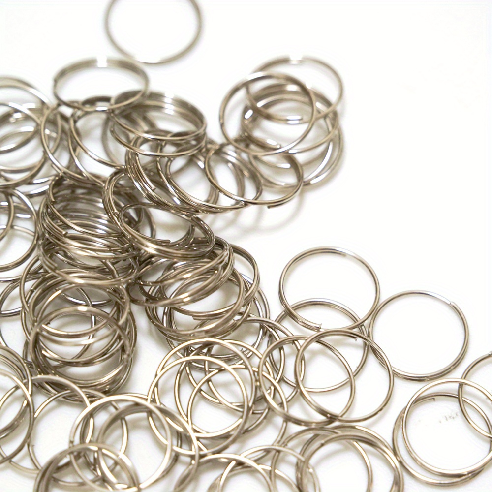 Round Key Rings, Sturdy Nickel Plated Metal O Rings Split Keychain Rings  for Hom