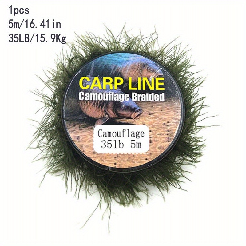 50m Camouflage Green Carp Fishing Line Soft Hook Link Carp