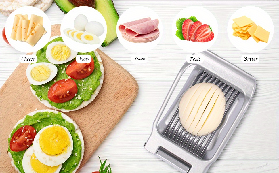 1pc, Multifunctional Egg Slicer and Strawberry Slicer - Aluminum and  Stainless Steel Kitchen Tool for Soft Fruit, Mushroom Dicer