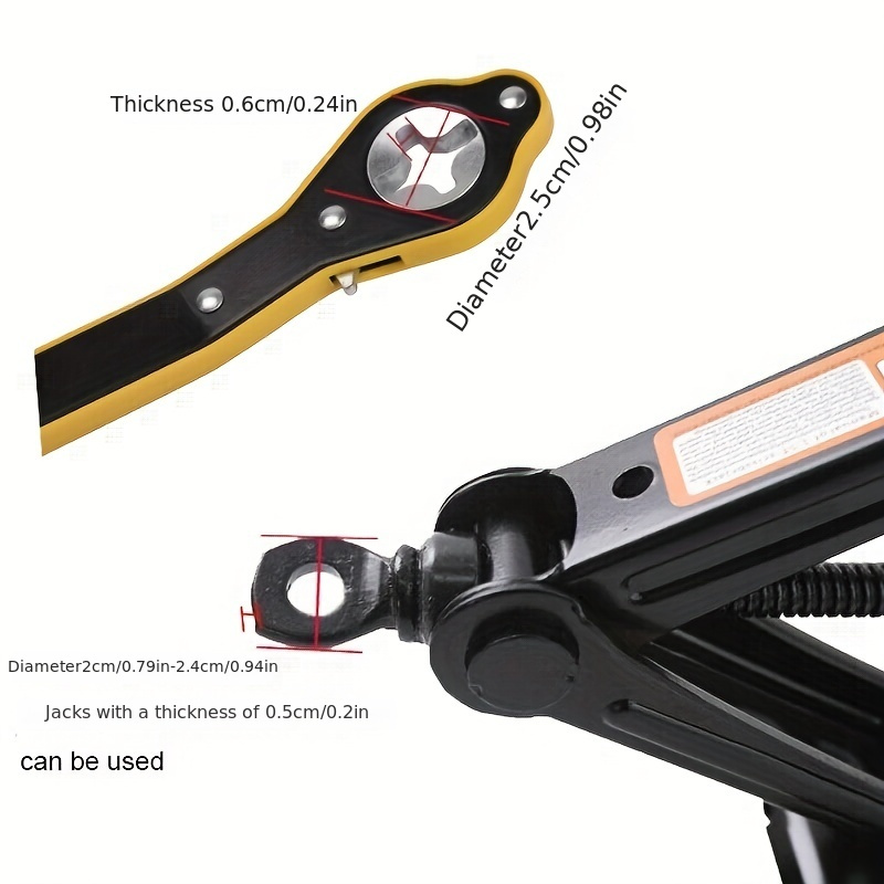  car repair toolkit with a universal jack ratchet wrench and labor saving handle details 3