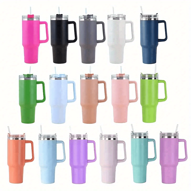 32 Oz Vacuum Insulated Tumbler with Handle,Stainless Steel Travel Cup with  Lid a 744759709547