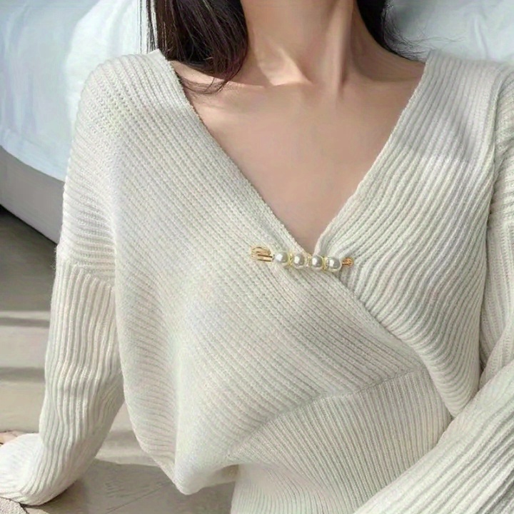 Fashionable Brooch Set Imitation Pearl Lapel Pin Women Men - Temu