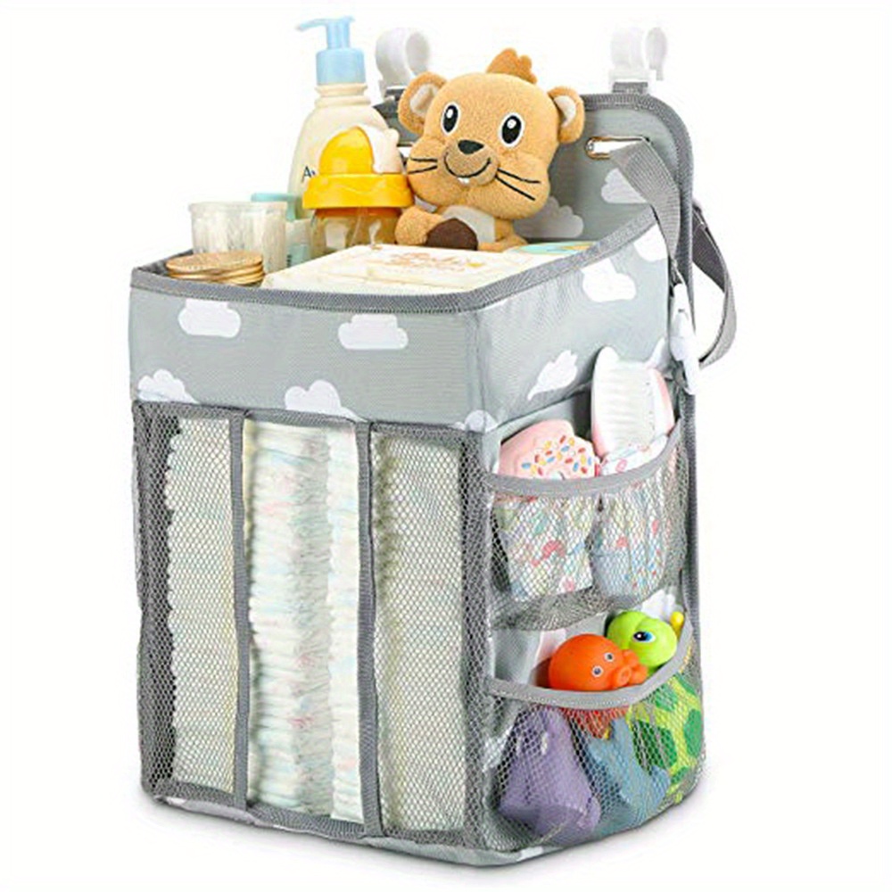 organize your babys essentials with this portable waterproof crib hanging storage bag caddy christmas halloween thanksgiving gift details 0