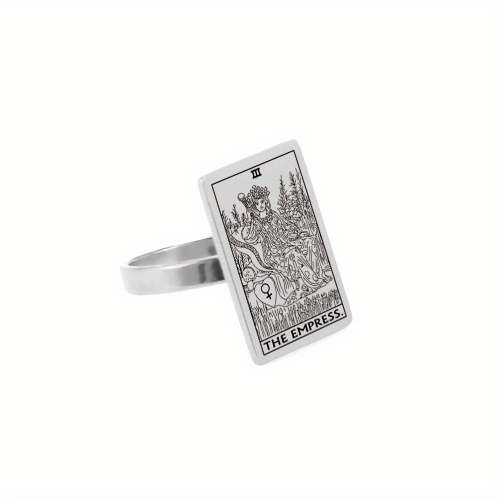 Stainless Steel Tarot Cards Ring Amulet for Men