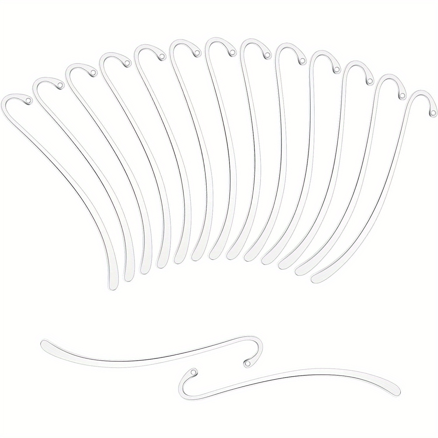 15pcs Silver Plated Smooth Bookmark Charms - Jewelry Making & Hook Bookmarking!