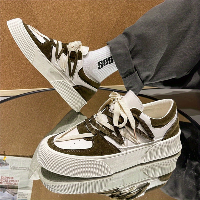 Mens Color Block Trendy Canvas Shoes Fashion Non Slip Skate Shoes Mens Sneakers  2023 New, Buy More, Save More