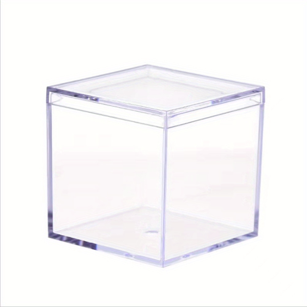 LOVPLAY Acrylic Box 6Packs Clear Display Box with Lid Plastic Candy Boxes Acrylic Square Cube Home & Office Storage Containers Wedding Birthday