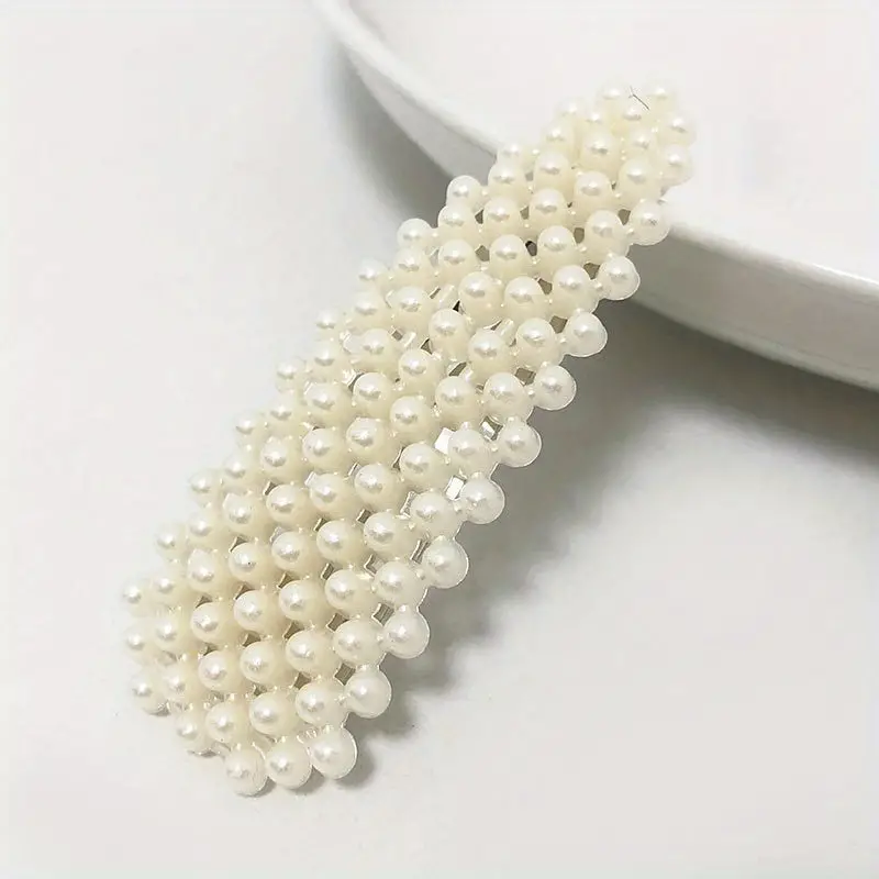 Pearl Hair Clips Elegant Simple Hairpins Geometric Hair - Temu
