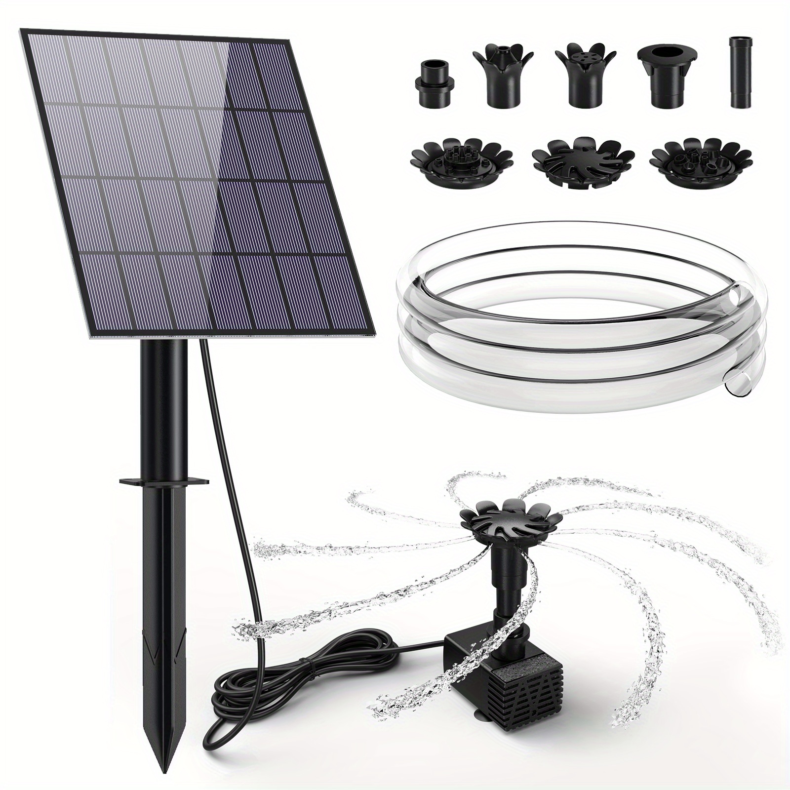 AISITIN 7W Fuente Solar y Fuente de Agua Triple con Conjunto de