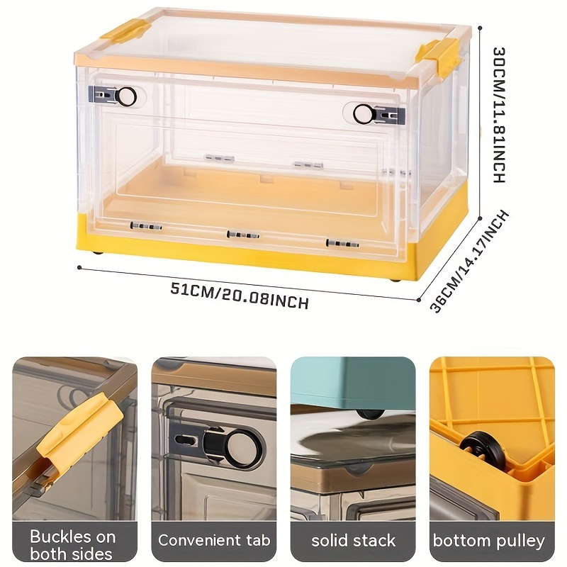 Transparent Folding Storage Box Clothing Books Four sided - Temu