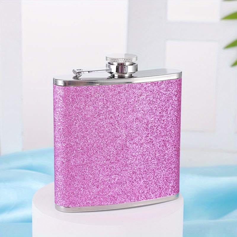 8oz Stainless Steel Hip Flask, Purple