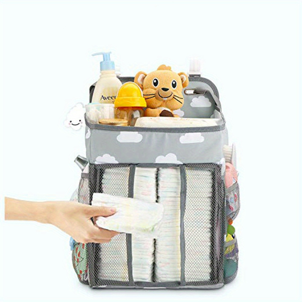 organize your babys essentials with this portable waterproof crib hanging storage bag caddy christmas halloween thanksgiving gift details 2