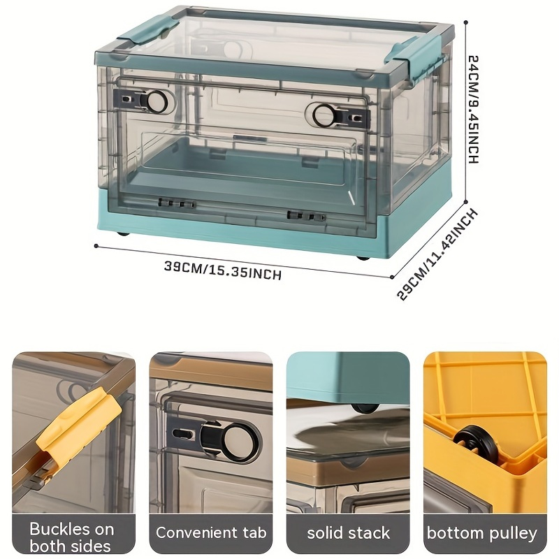 Plastic Storage Box Foldable Transparent Storage Cabinet - Temu