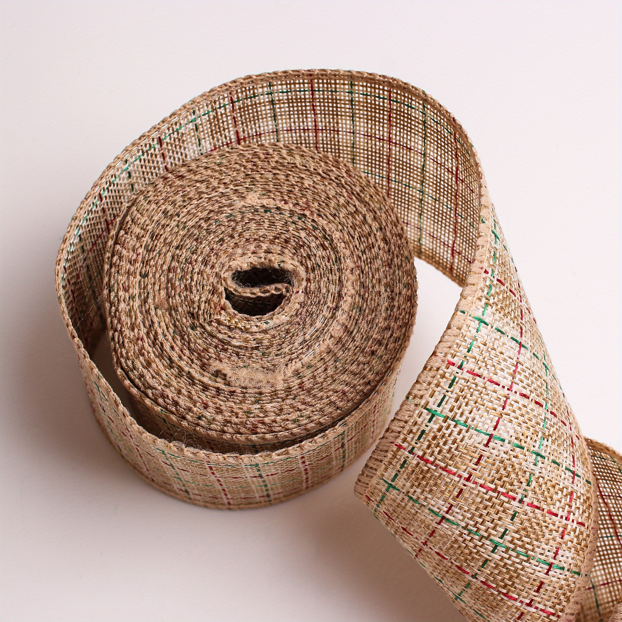 Imitation Burlap Wire Edging Ribbon Diy Christmas Craft - Temu