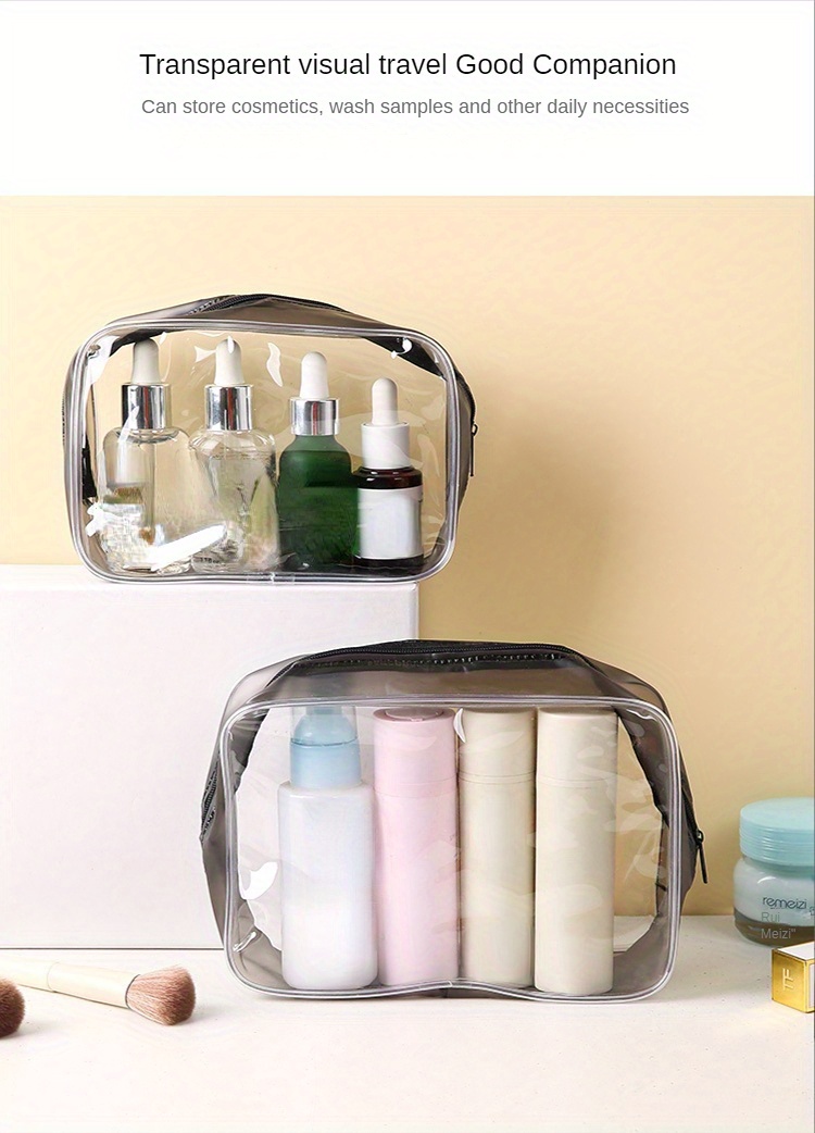 Clear Toiletry Bag With Zipper - Mini Small Cosmetic Storage Bag