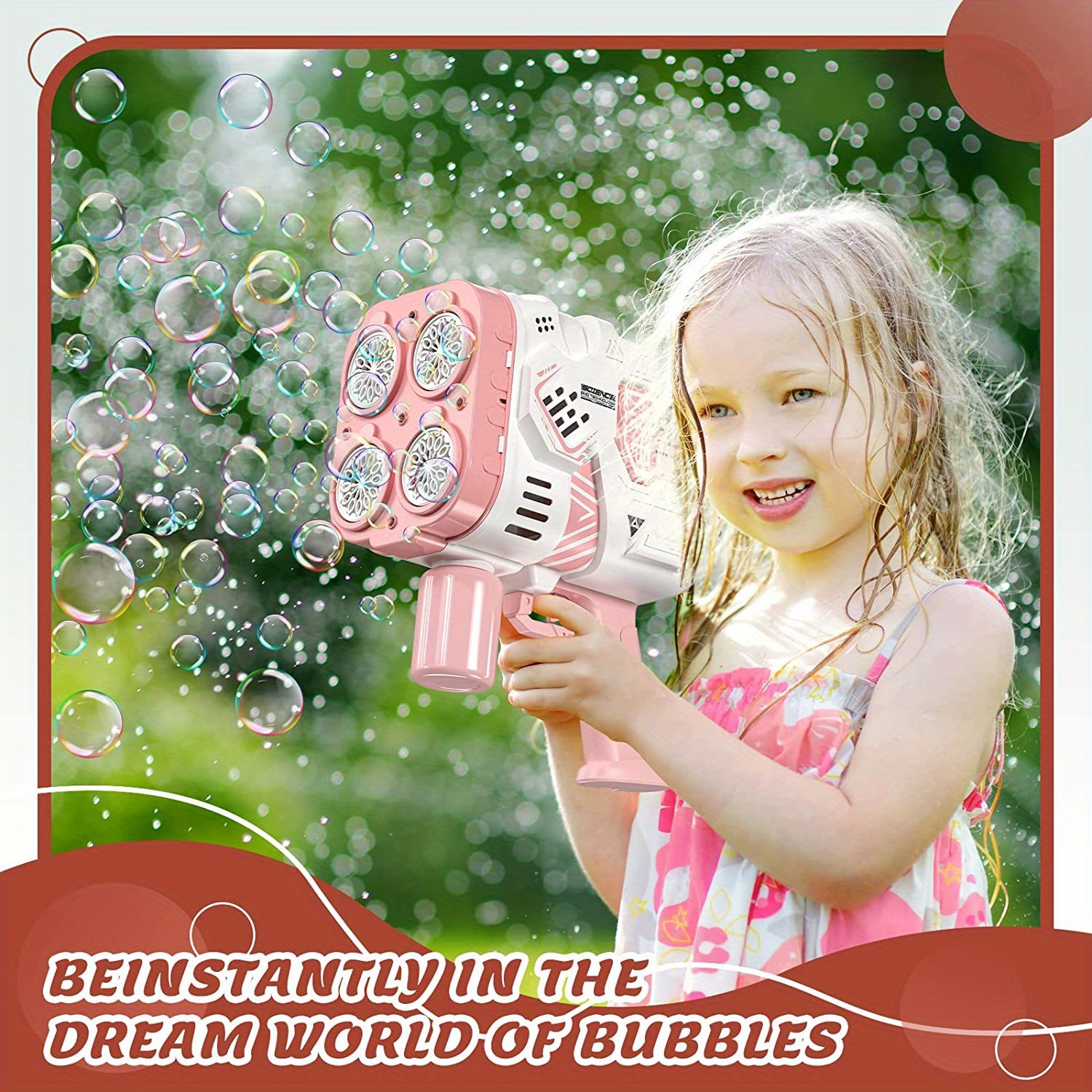 Colorful Bubble Machine Gun With 40 Holes Perfect For Temu
