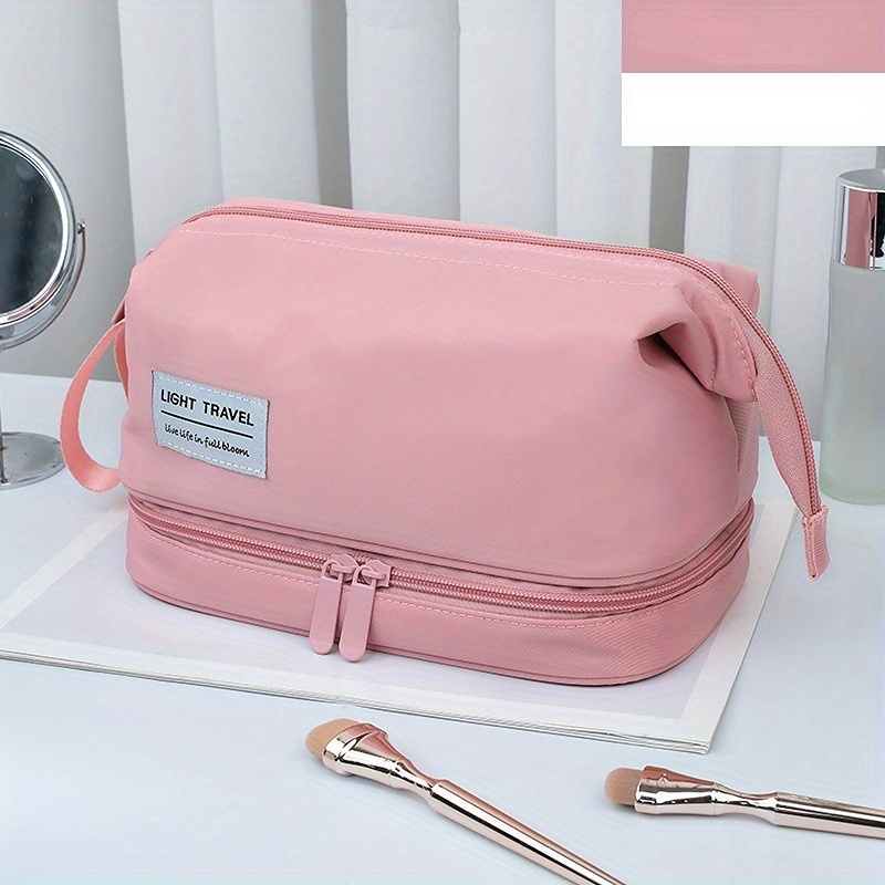 Simple Versatile Makeup Zipper Bag, Solid Color Portable Cosmetic Bag,  Toiletry Wash Bag - Temu