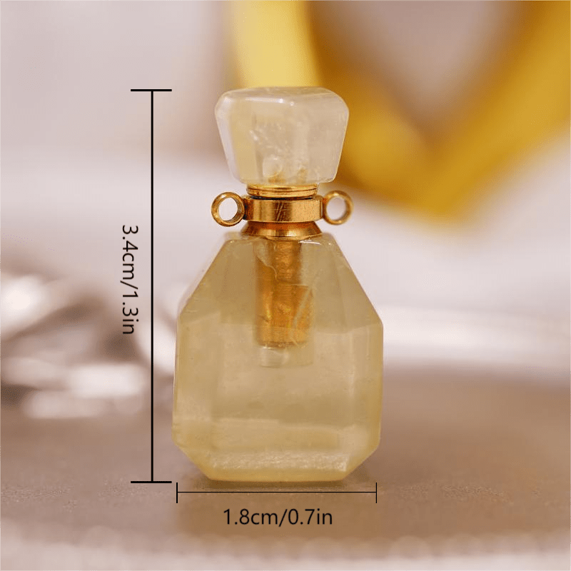 Essential Oil Necklace Crystal Perfume Bottle Rose Quartz