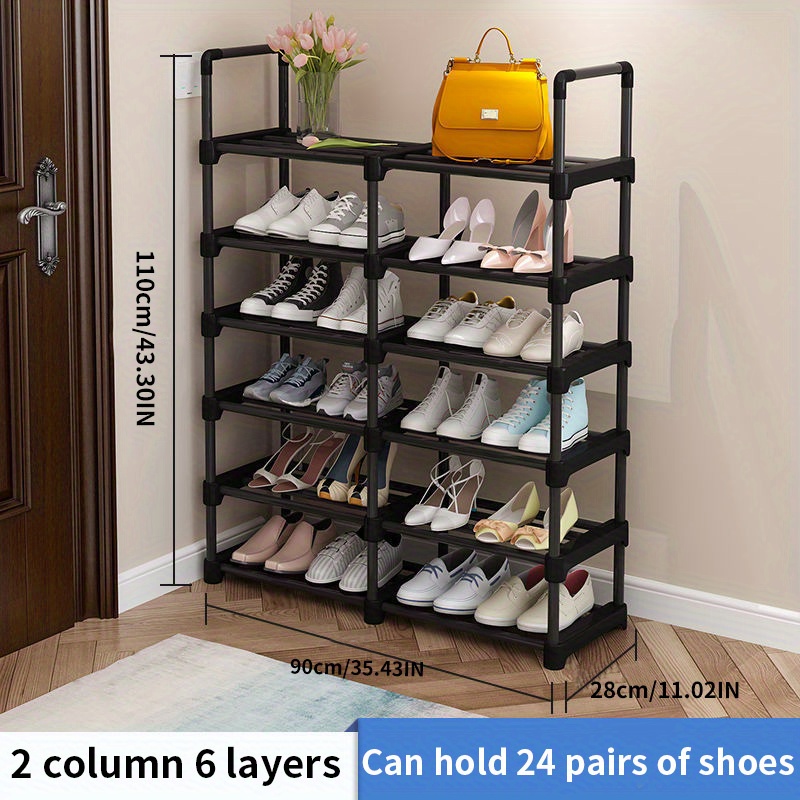 5-Tier Stackable Shoe Rack, 15-Pairs Sturdy Shoe Shelf Storage , Black Shoe  Tower for Bedroom, Entryway, Hallway, and Closet 