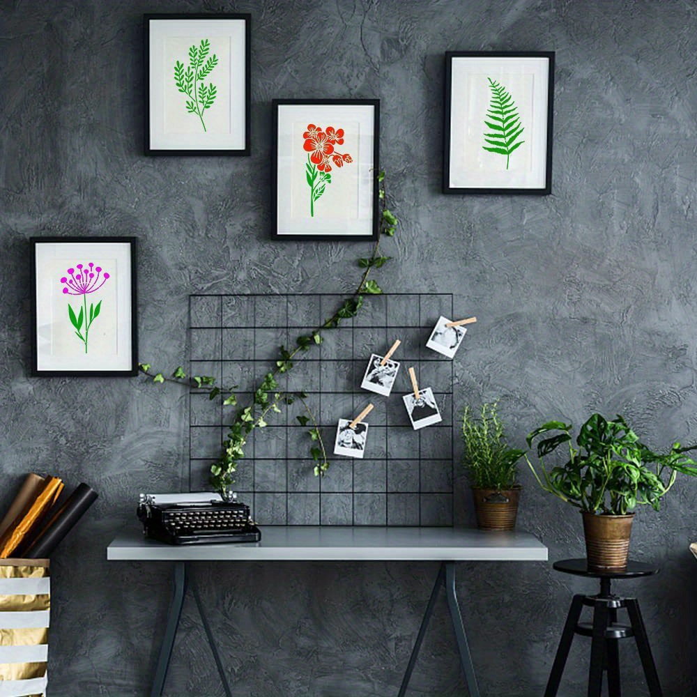 Wildflower Stencils For Painting, Reusable Small Spring Wild Flower  Stencils, Diy Wall Stencils With Metal Ring, Floral Drawing Template  Stencil For Painting On Wood Wall Canvas Home Decor - Temu Philippines