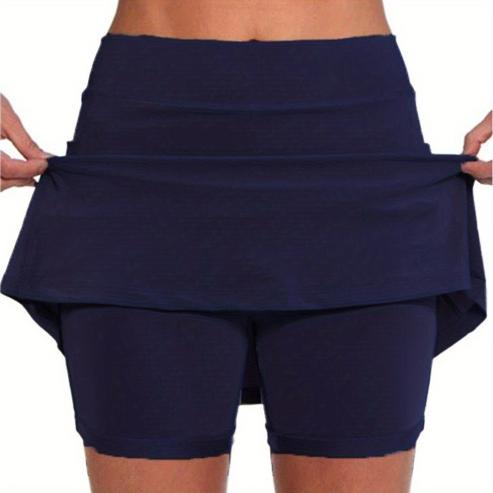 Casual Solid Pocket Skort Running Tennis Golf Skort Women's - Temu