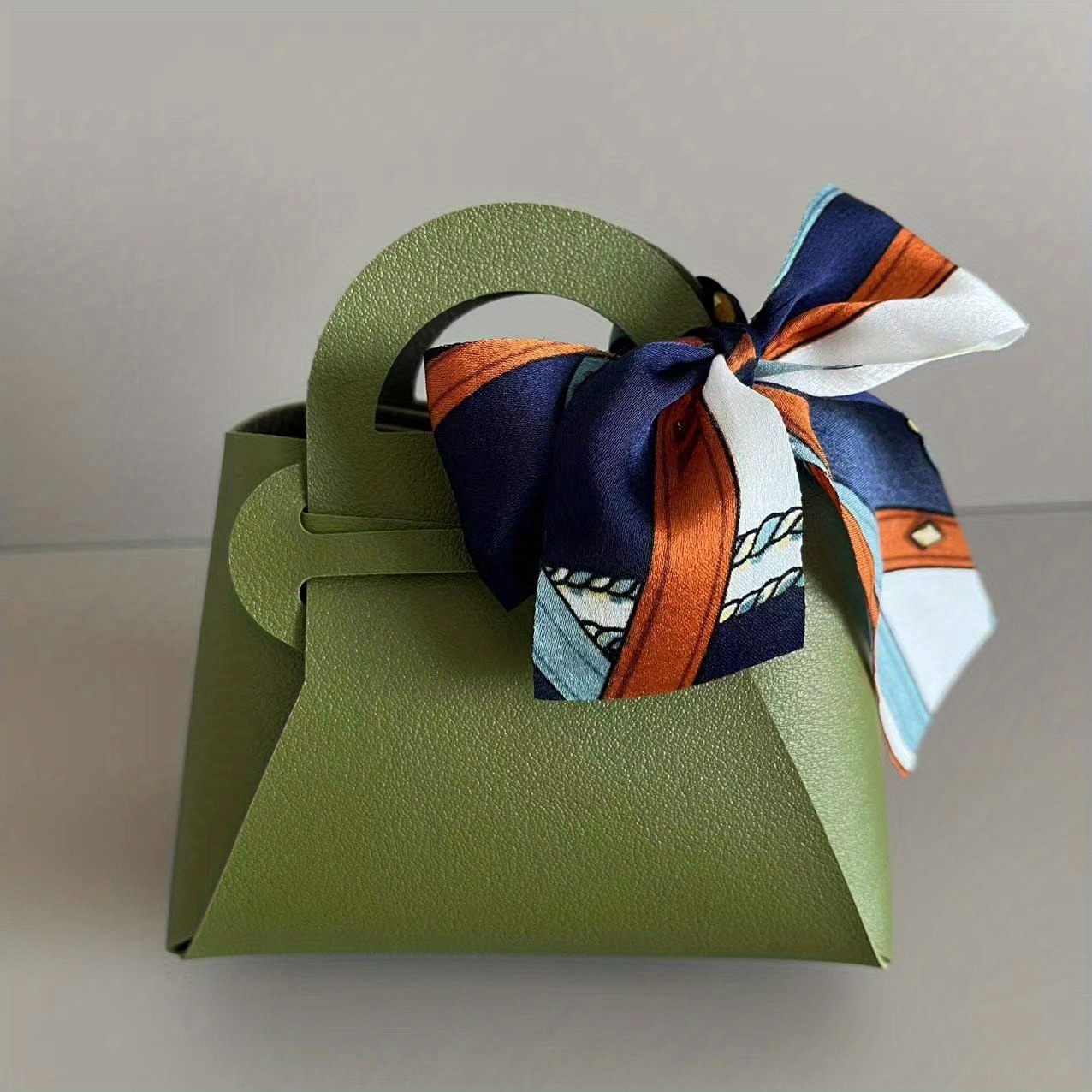 5pcs Leather Gift Bags Bow Ribbon Packaging Bag Wedding Favour  Distributions Bags Candy Packaging Box Mini Handbag